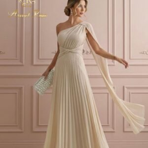 Vestido Capa - Chiffon - M, Champagne
